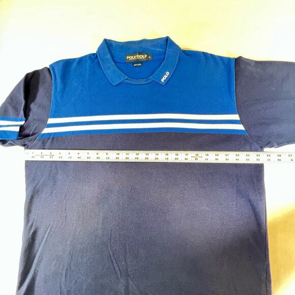 Polo Golf Ralph Lauren Vintage Made in USA Shirt Men's XL Royal and Navy Blue - Picture 5 of 10